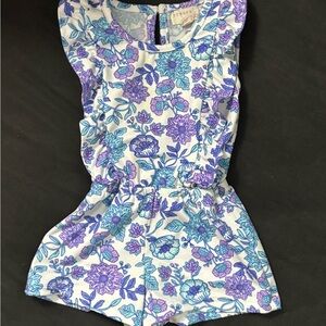 btween Floral Romper - Purple and Blue